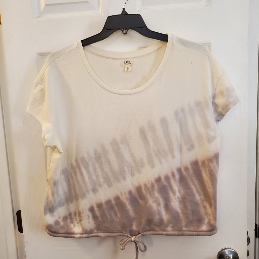a.n.a. sz XXL short slv tie dye pullover lightweight shirt NWT athleisure lounge